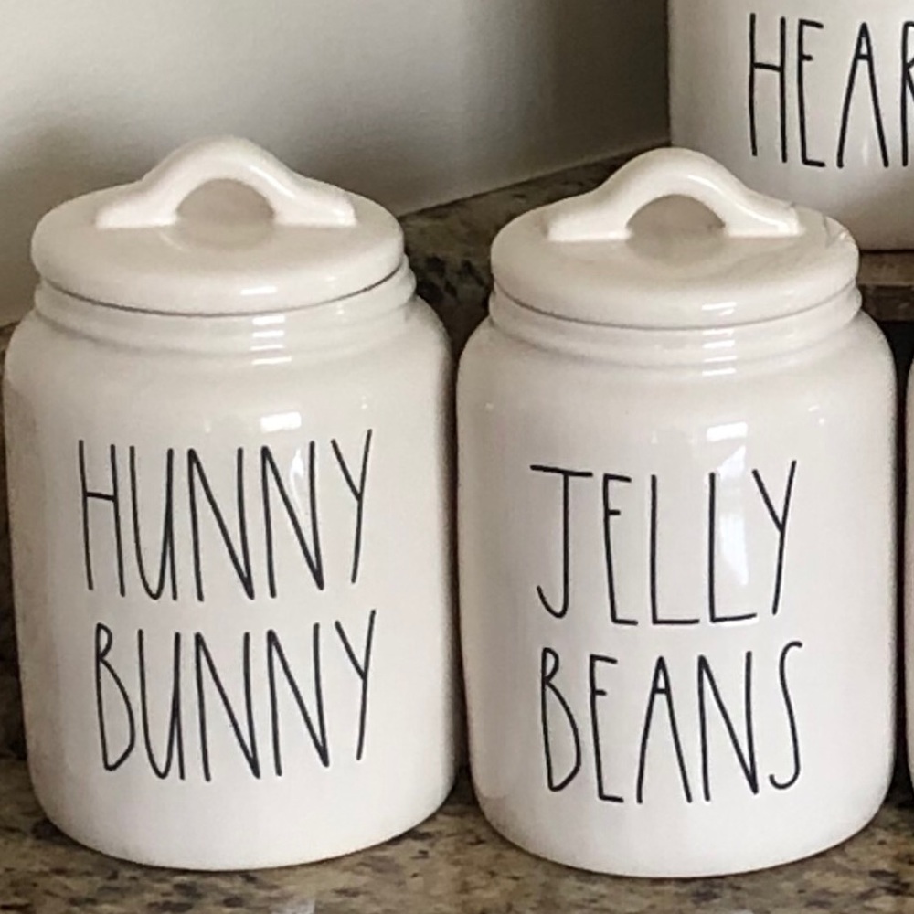 NEW  RAE DUNN Jelly Beans & Hunny CANISTERS SET